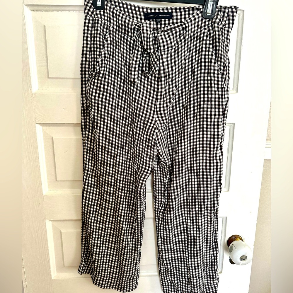 Sanctuary x Anthropologie gingham tie pant